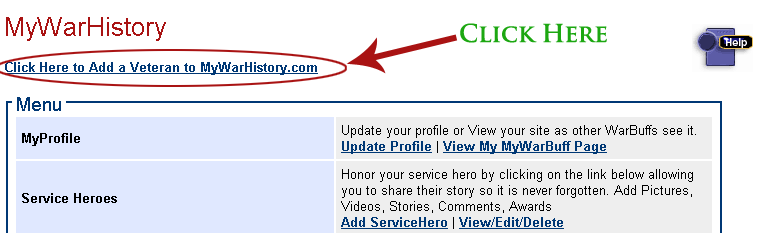 Click to Add Veteran