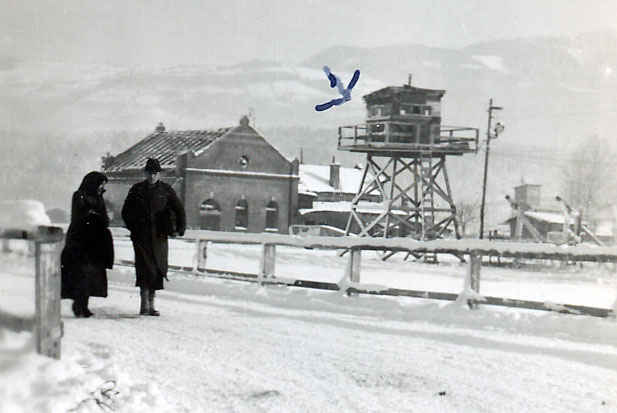 Guard tower in Camp Hallein. My grandfather spent most of his time in Hallein on guard duty.