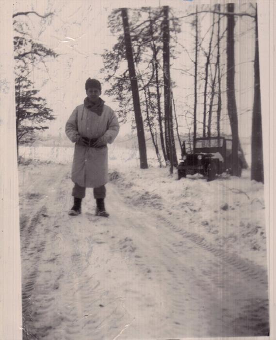 Unknown 1st Infantry Division Soldier on maneuver in Germany, 1951-1953.