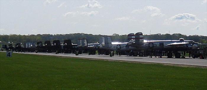 17 B-25 Mitchell bombers flew into Wright Patterson Air Force base to honor the four reminaing Doolittle Tokyo Raiders at their 68th reunion.