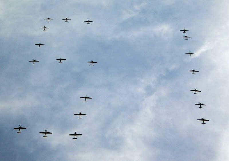 P51 formation at the Gathering of Mustangs and Legends (Final Roundup).