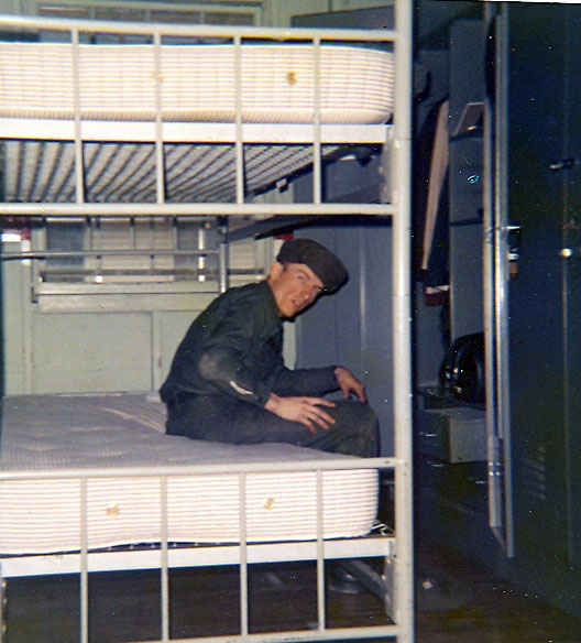 Double bunk beds in a 40 man barracks for basic training. Denny Ft. Knox, KY 1972.