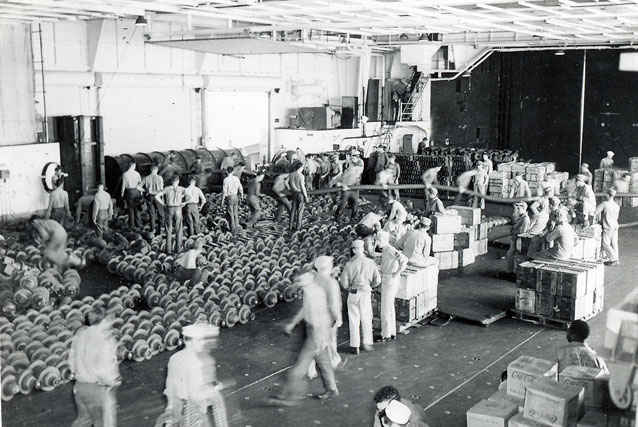 Loading the USS Boxer at sea would consume the entire aircraft carrier's resources.