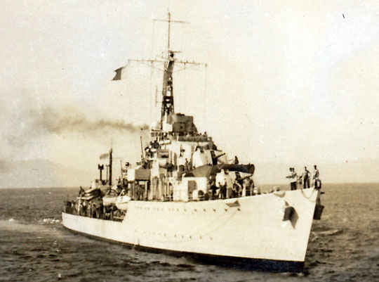One of the numerous ships that my grandfather saw as he was on duty. This is the British HMS Cossach.