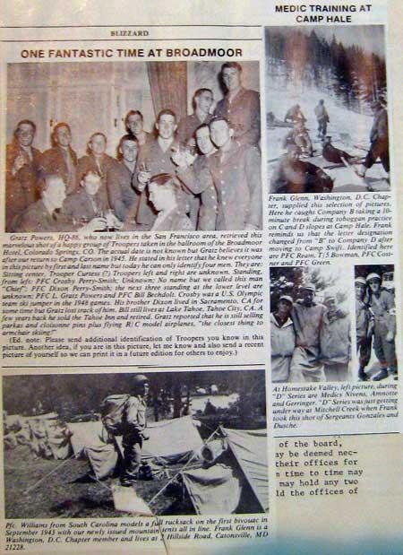 Camp Hale and the 10th Mountain Division in the paper.