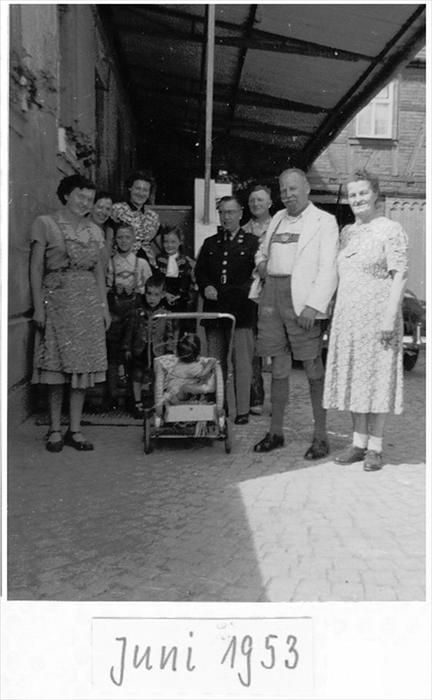 My Grandfather, Oma, and her family.  Taken in June 1953.