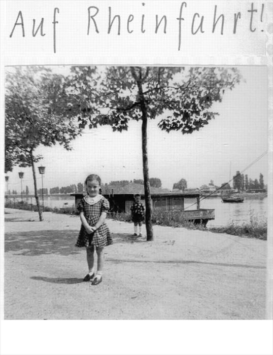 My mom, when she was 6 yrs. old on a trip to the Rhein, circa 1953.